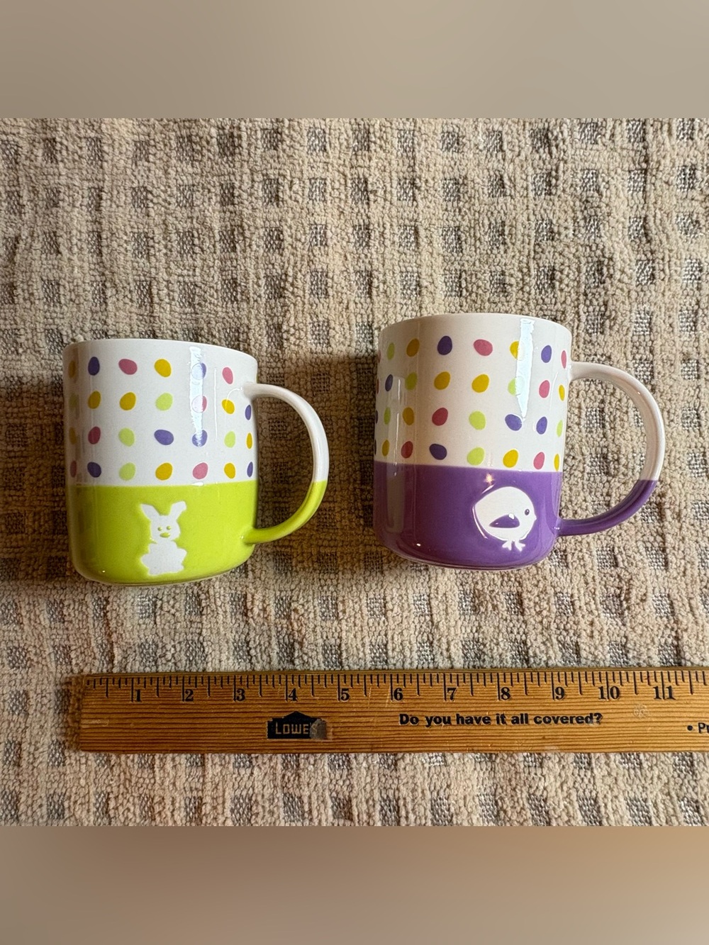Starbucks Ceramic Mug Set Easter in Lime Green and Purple